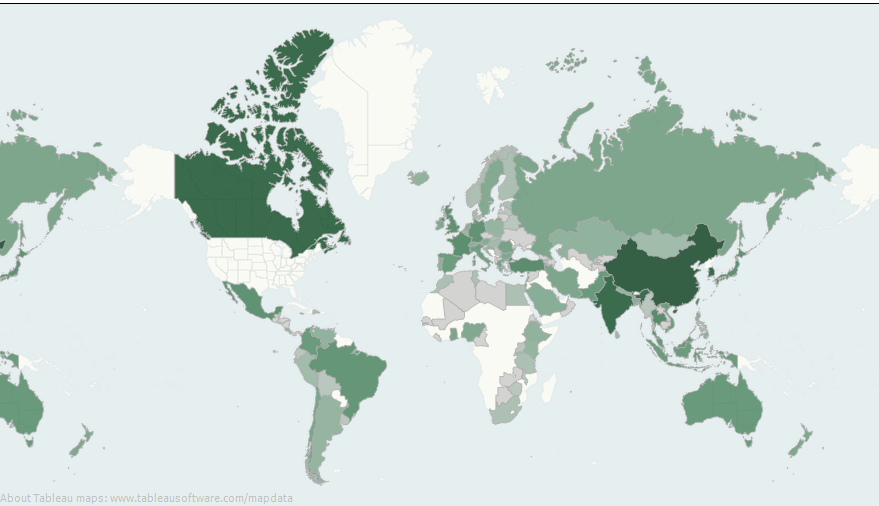 Non-USA current map dashboard.